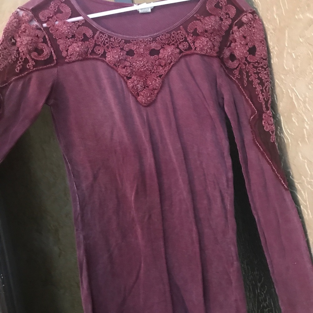 Maroon top